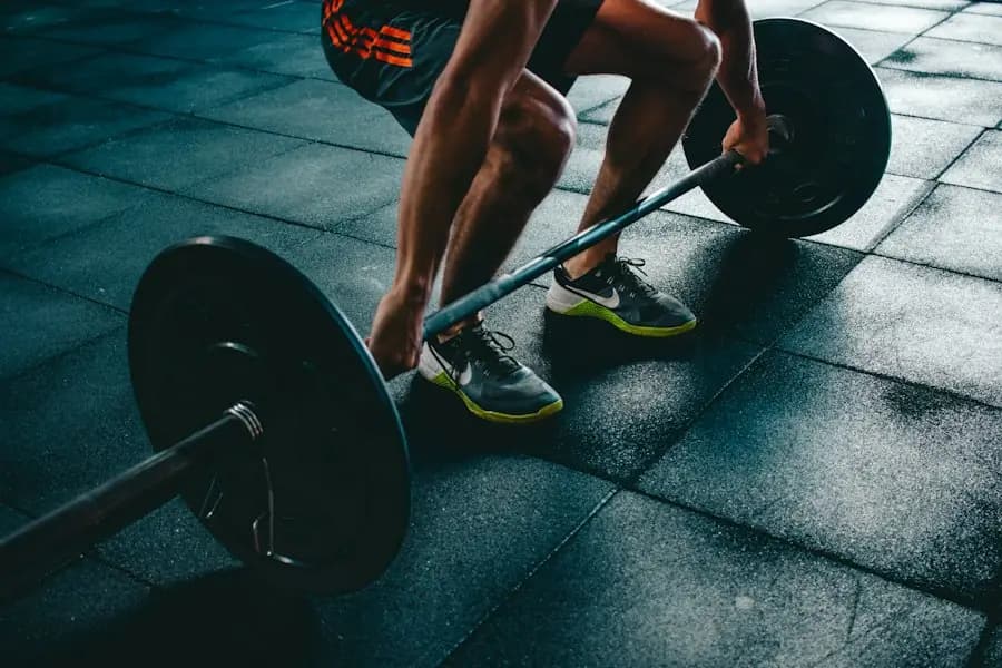 Athlete lifting a barbell