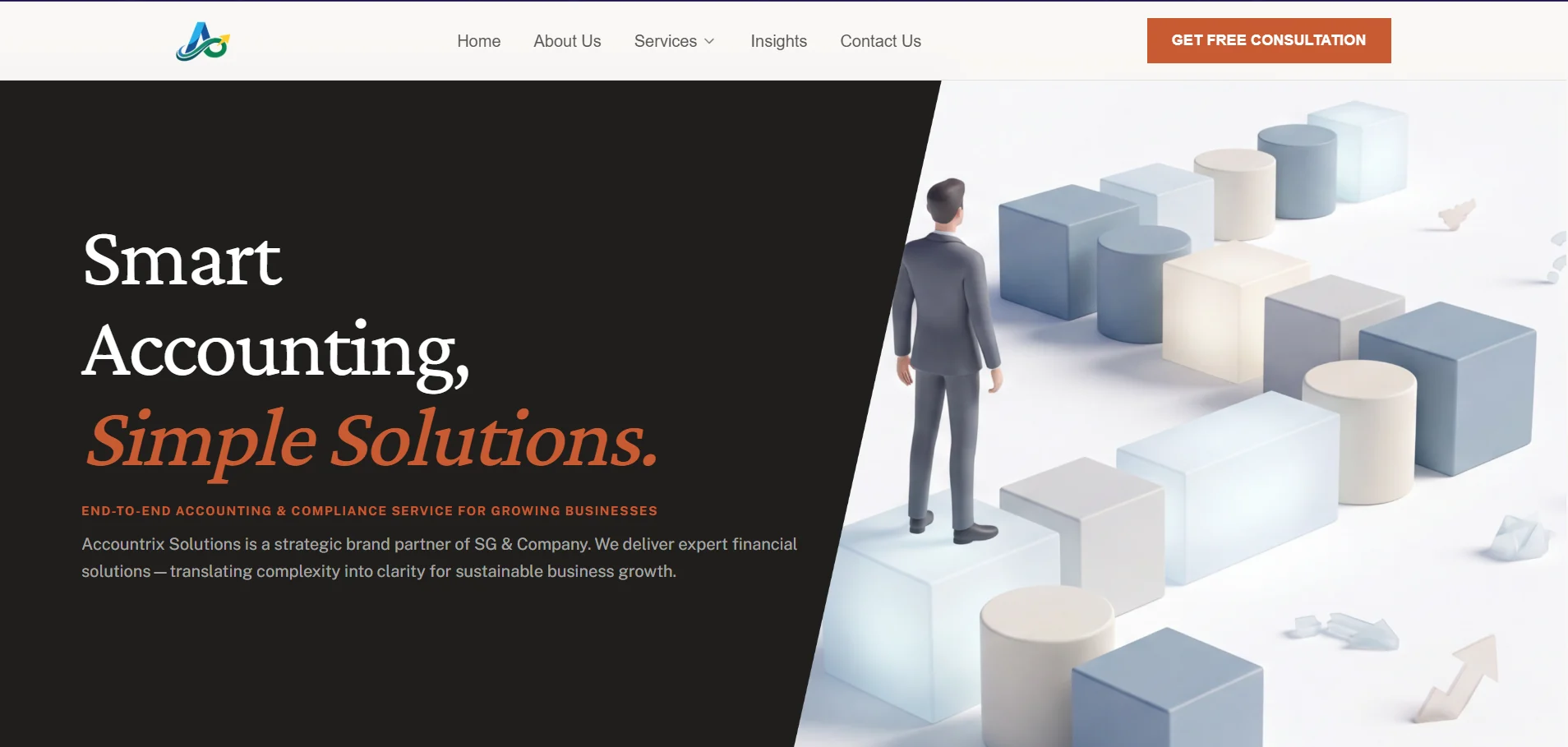 Accountrix Solutions website by Crayora