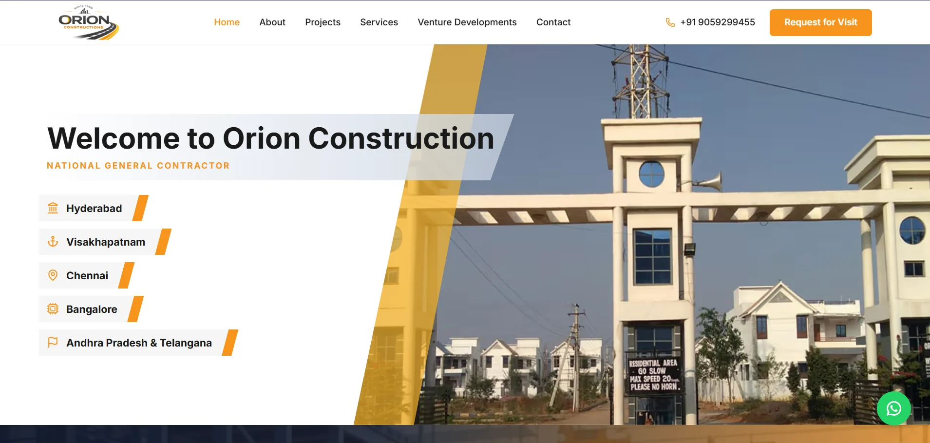 Orion Constructions website by Crayora