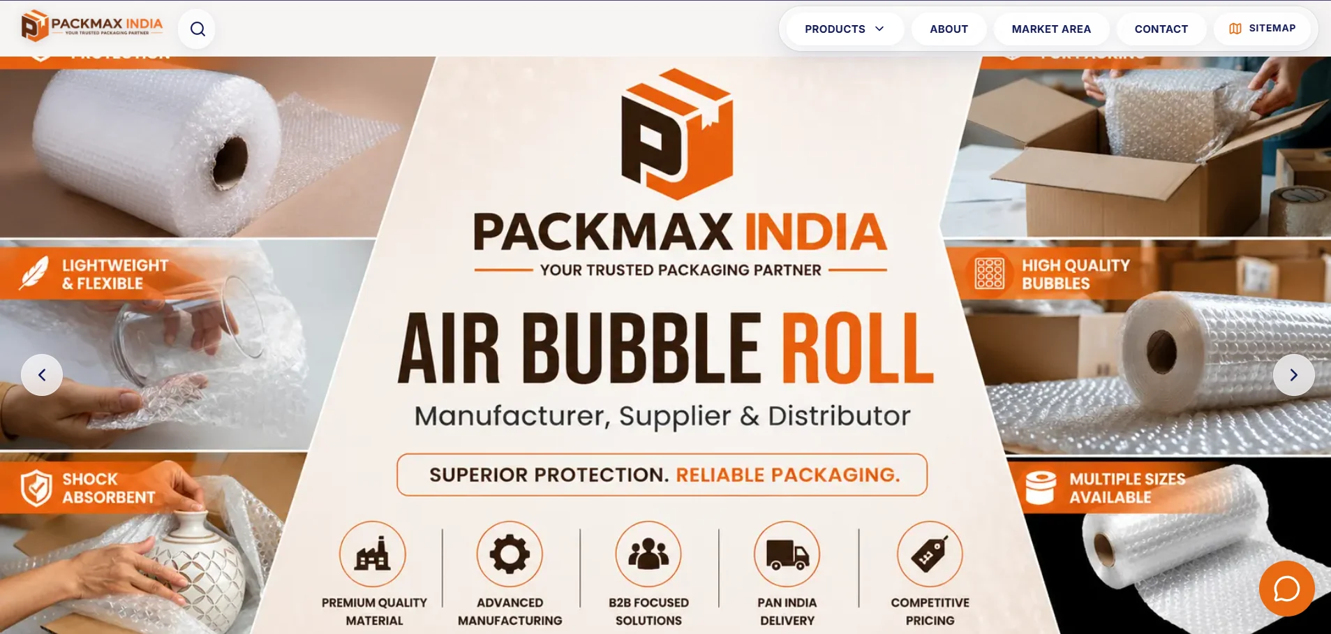 Packmax India website by Crayora