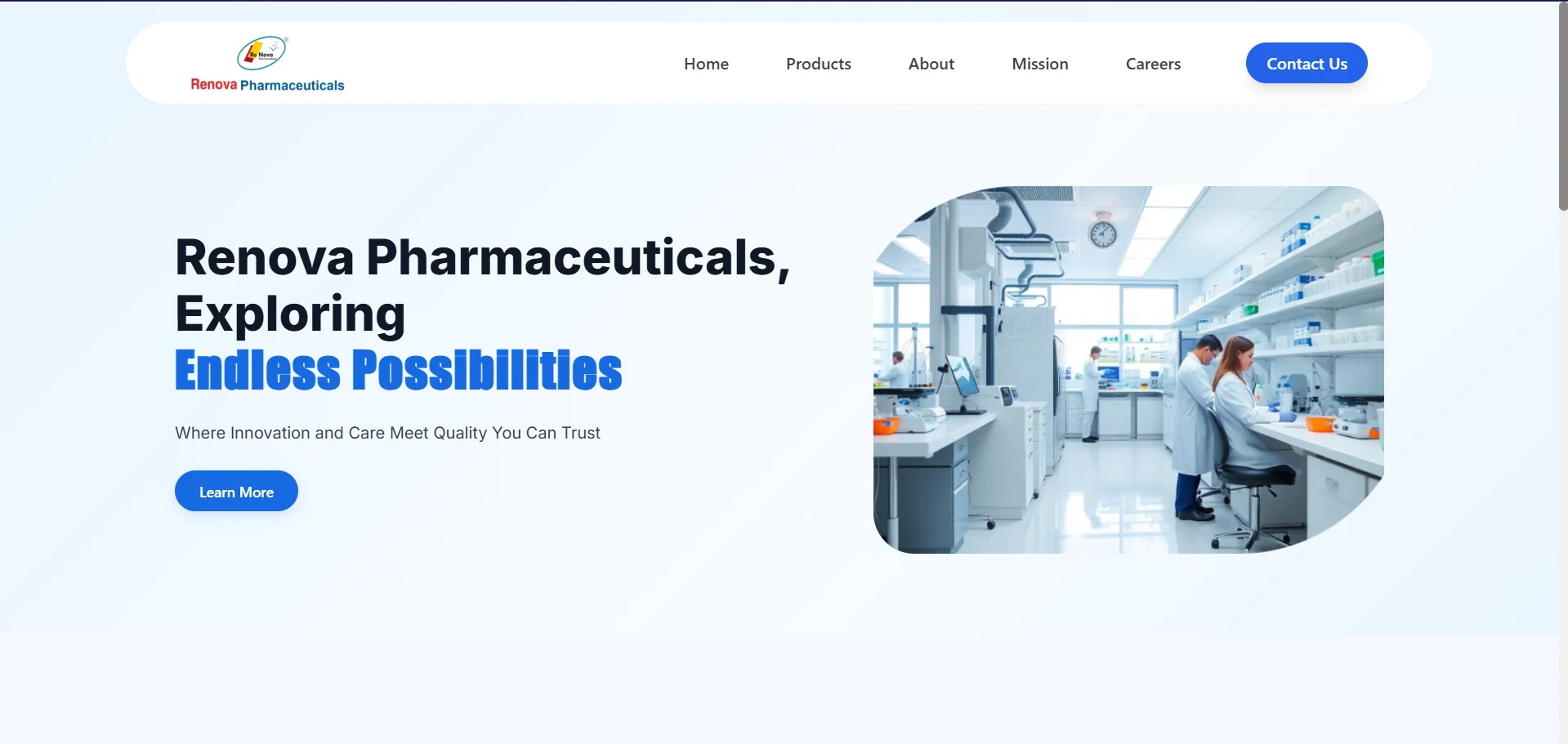 Renova Pharmaceuticals website by Crayora