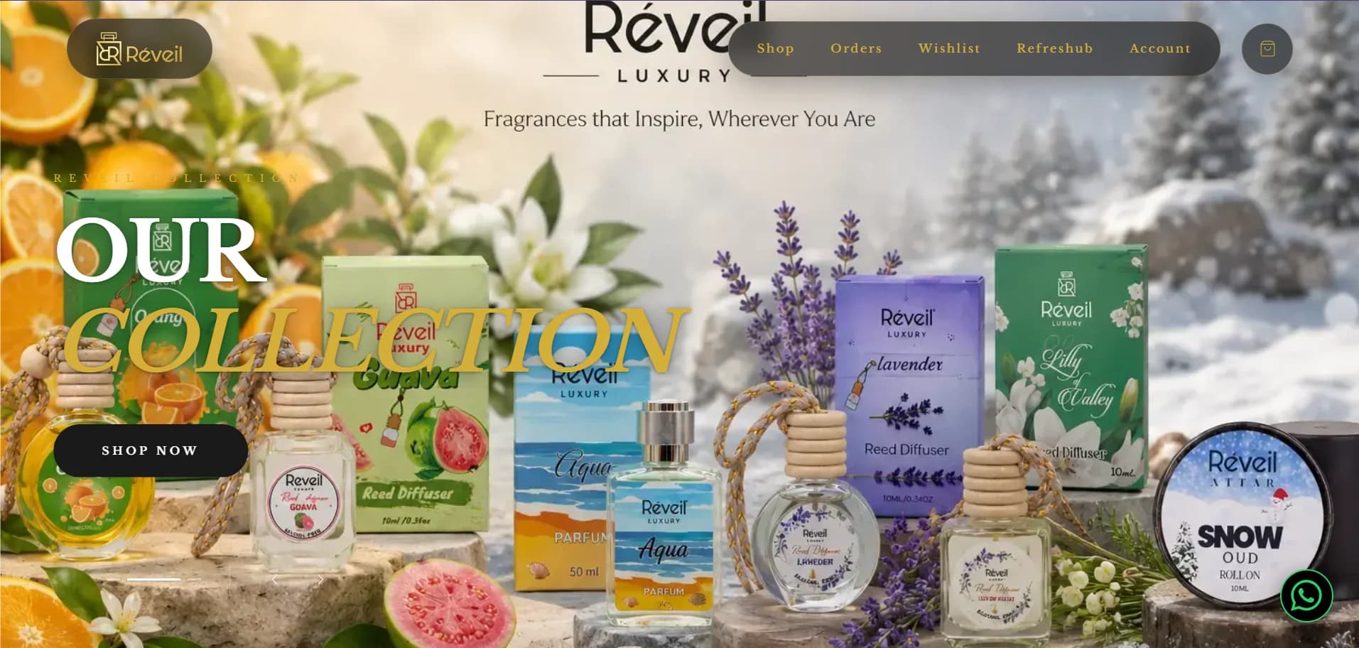 Reveil Fragrance website by Crayora