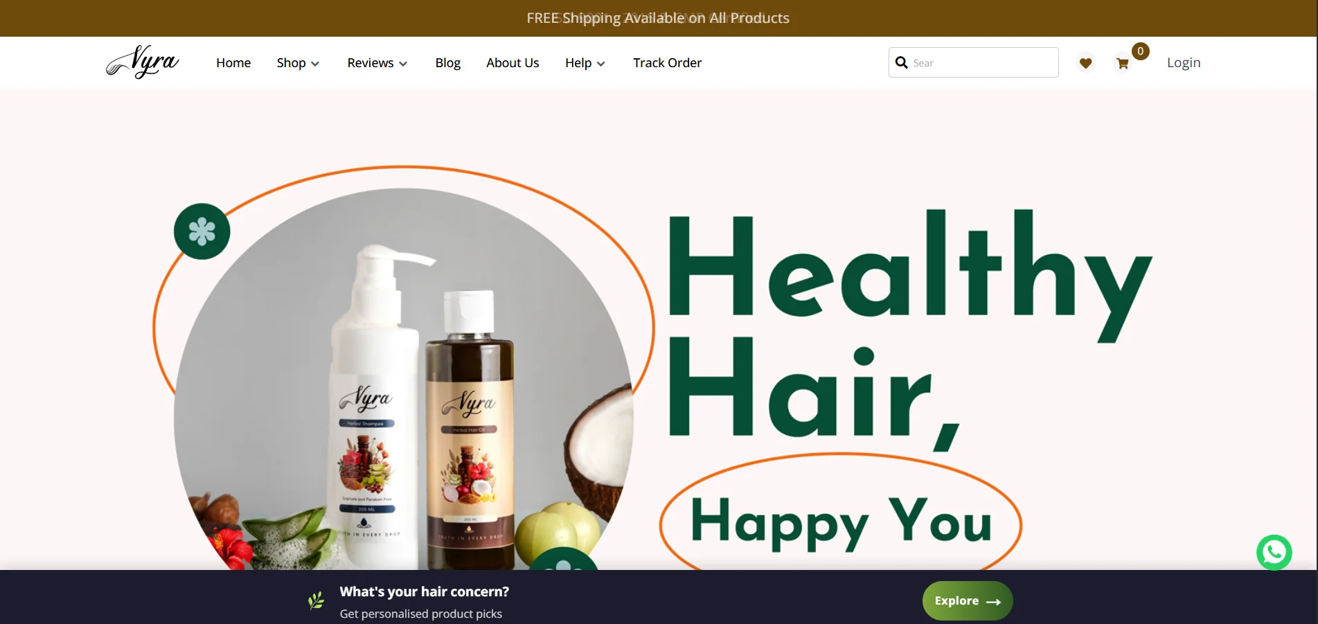 Vyra Herbals website by Crayora
