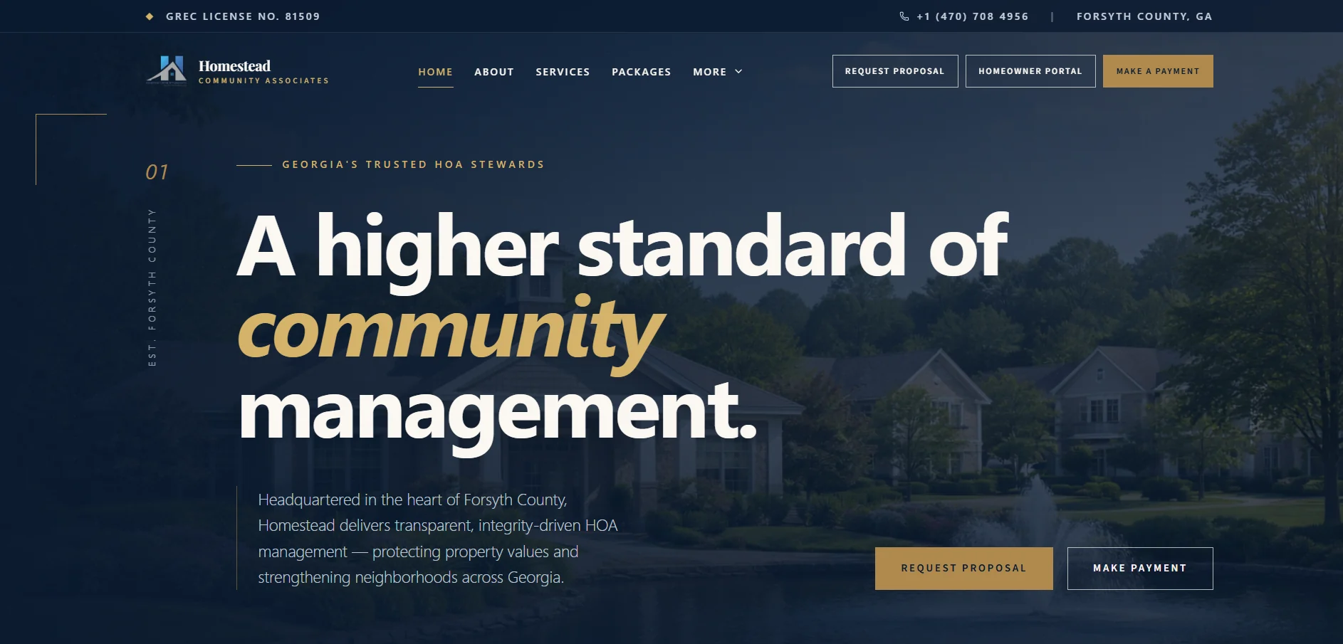 Homestead Community Associates website designed and built by Crayora